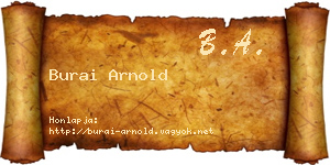 Burai Arnold névjegykártya