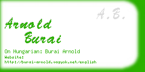 arnold burai business card
